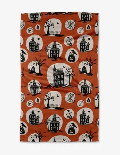 GEOMETRY Haunted House Tea Towel