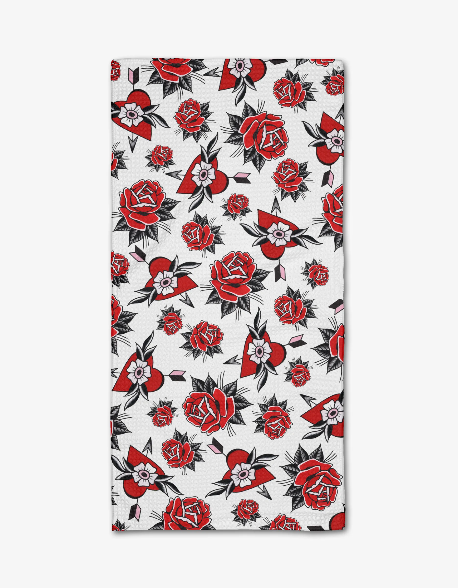 GEOMETRY Hearts and Roses Bar Towel
