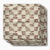 GEOMETRY Horse Check Cream Dinner Napkin Set