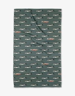 GEOMETRY Lake Fish Tea Towel