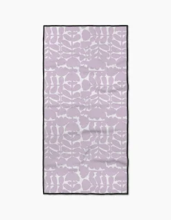 GEOMETRY Lavender Scandi Flowers Fitness Towel