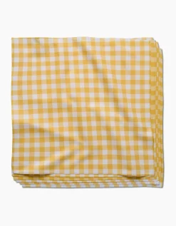 GEOMETRY Lemon Gingham Dinner Napkin Set