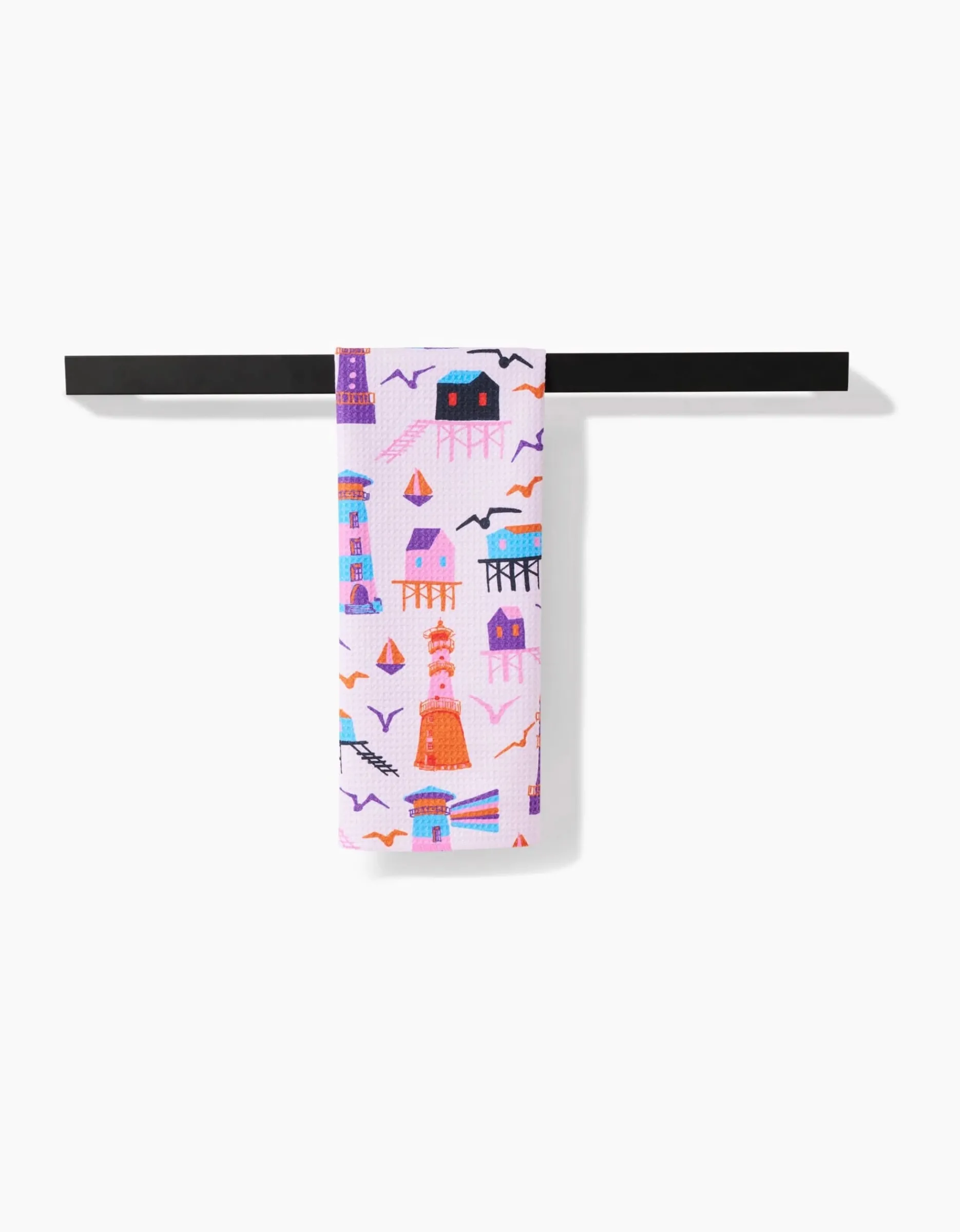 GEOMETRY Lighthouse In Pink Tea Towel