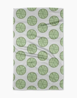 GEOMETRY Lime Doodles Tea Towel