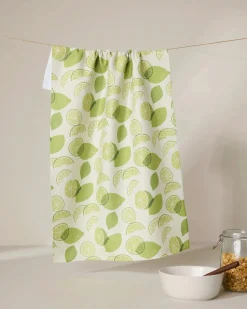 GEOMETRY Limes Tea Towel