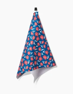 GEOMETRY Luca Daisy Red Tea Towel