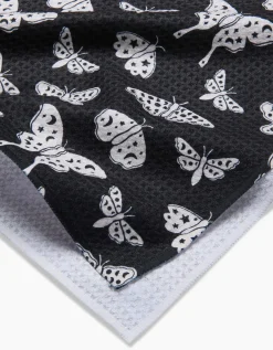 GEOMETRY Lunar Moths Black Tea Towel