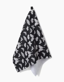GEOMETRY Lunar Moths Black Tea Towel