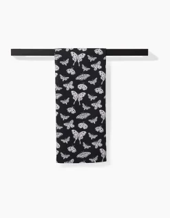 GEOMETRY Lunar Moths Black Tea Towel