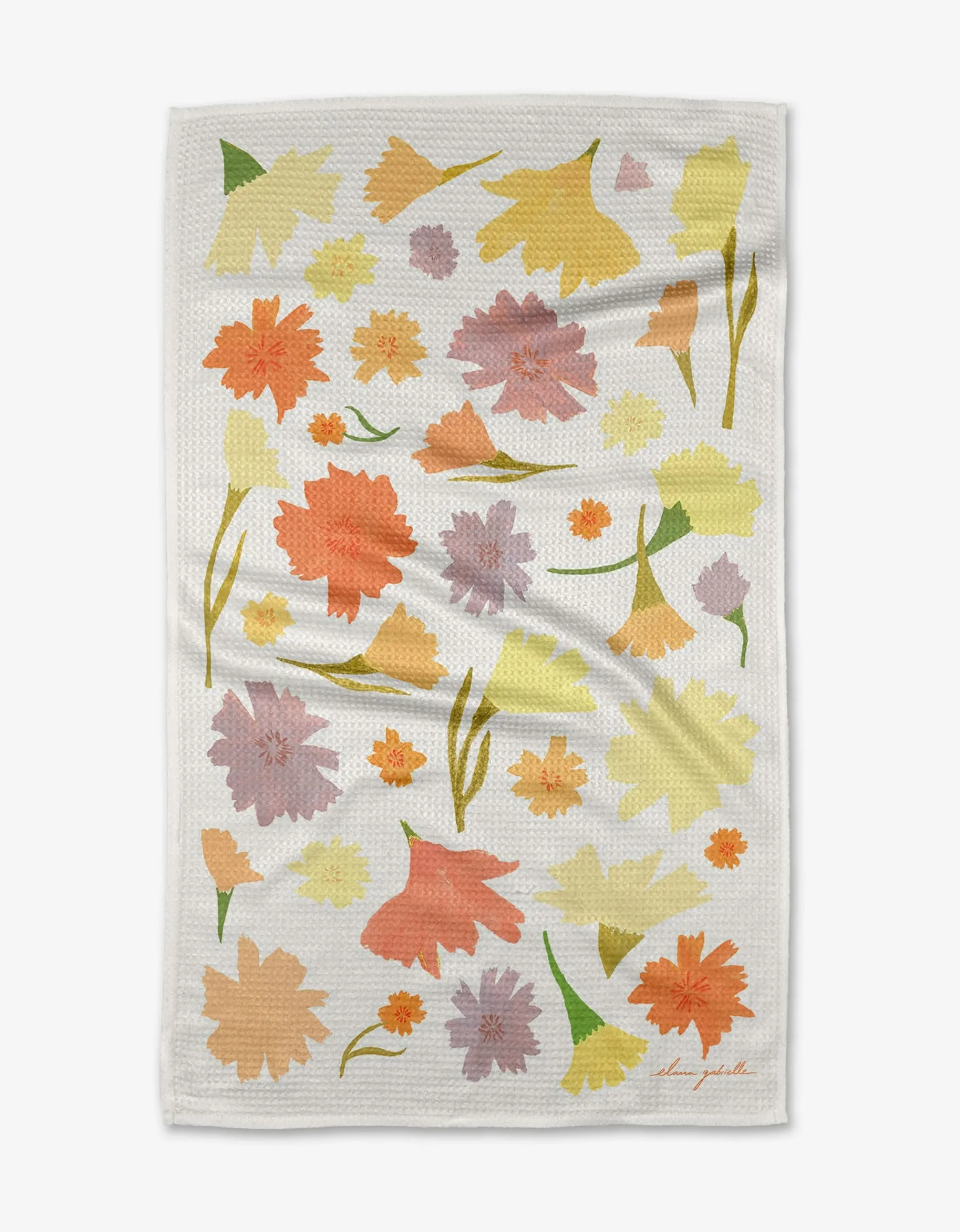 GEOMETRY Marigold Flowers Tea Towel