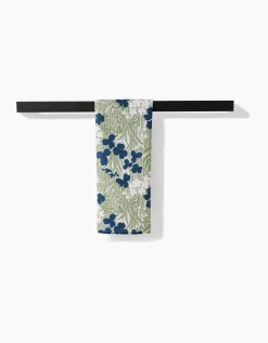 GEOMETRY Navy And Sage Meadow Tea Towel