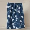 GEOMETRY Navy Dancing Flora Tea Towel