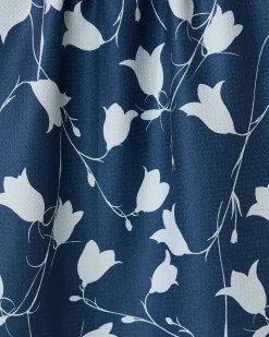 GEOMETRY Navy Dancing Flora Tea Towel