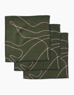 GEOMETRY Olive Martini Luxe Washcloth Set