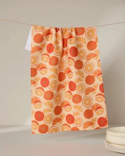 GEOMETRY Only Oranges Tea Towel