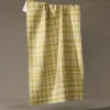 GEOMETRY Orchard Plaid Green Tea Towel