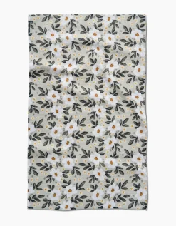 GEOMETRY Painted Spring Flowers Tea Towel