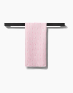 GEOMETRY Patterned in Pink Tea Towel