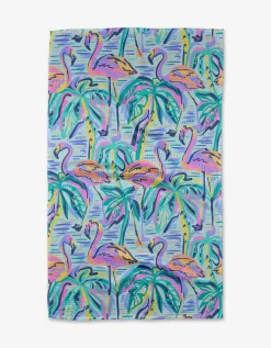 GEOMETRY Pink Flamingo Tea Towel
