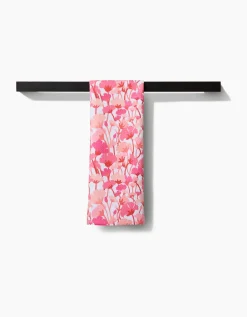 GEOMETRY Pink Florals Tea Towel