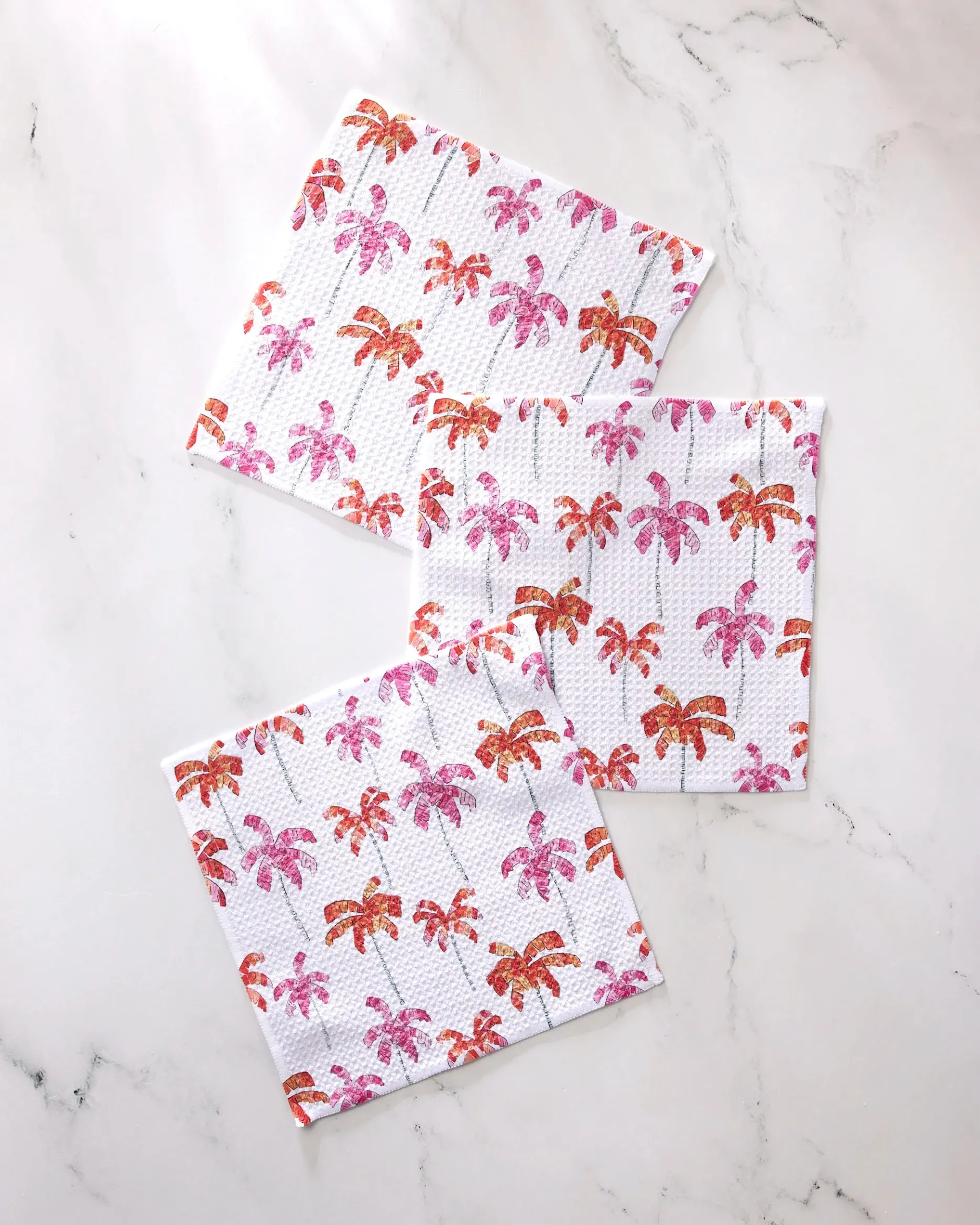 GEOMETRY Pink Palms Dishcloth Set