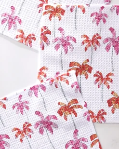 GEOMETRY Pink Palms Dishcloth Set