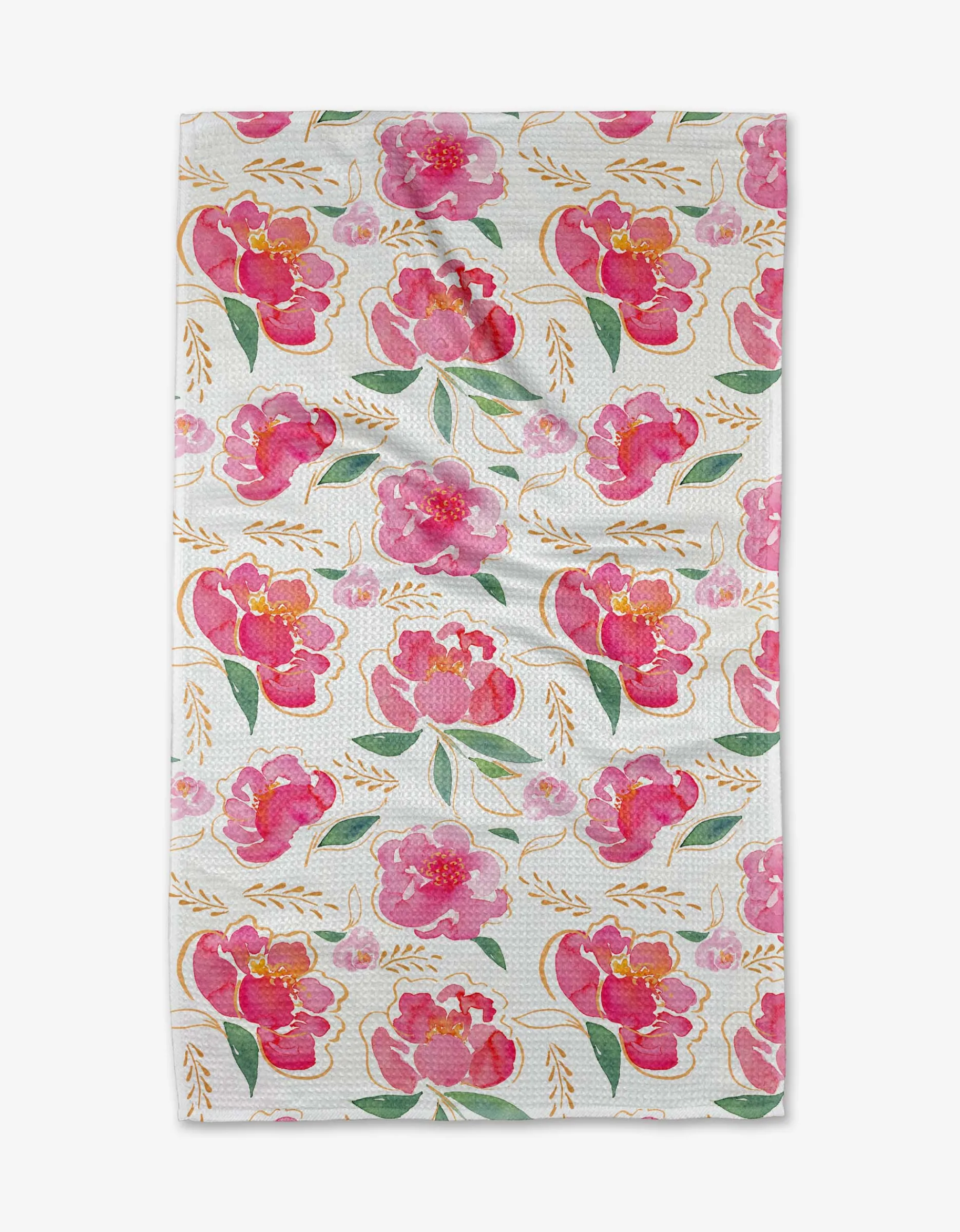 GEOMETRY Pink Peony Tea Towel