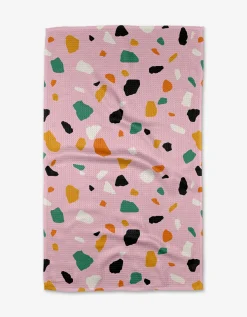 GEOMETRY Pink Terrazzo Tea Towel