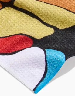 GEOMETRY Poppies on Blue Bar Towel