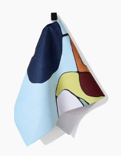 GEOMETRY Poppies on Blue Bar Towel