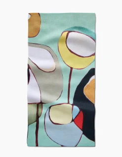 GEOMETRY Poppies on Mint Bar Towel