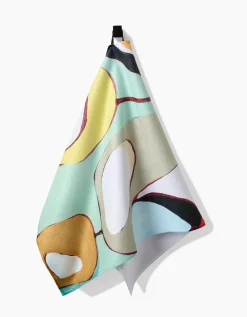 GEOMETRY Poppies on Mint Tea Towel