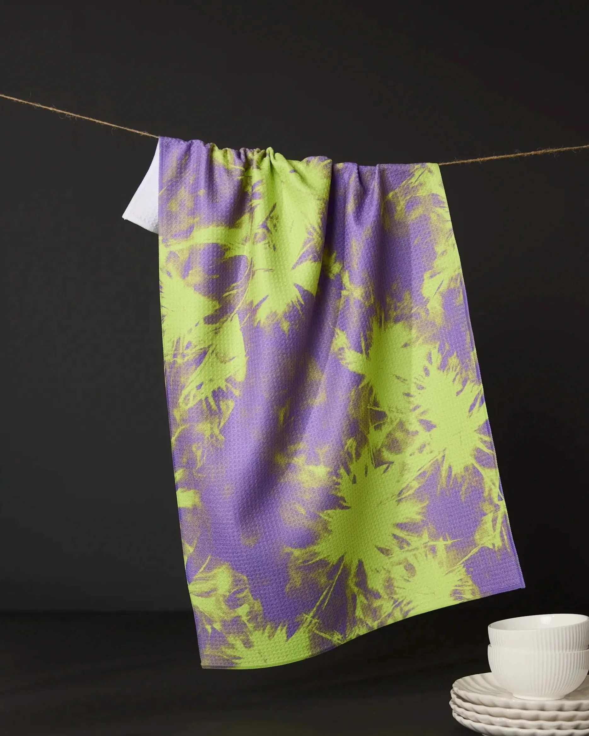 GEOMETRY Potion Purple Tea Towel