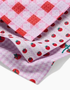 GEOMETRY Quilt Tomato Harvest Dishcloth Set