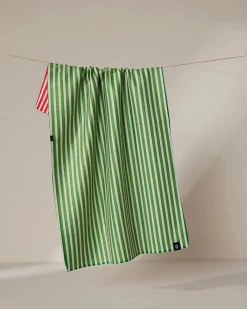 GEOMETRY Red And Green Double-Sided Tea Towel