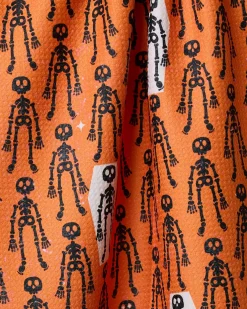 GEOMETRY Resting Skeletons Orange Tea Towel