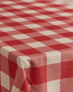 GEOMETRY Ripe Tomato Gingham Tablecloth