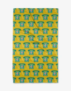 GEOMETRY Rotary Phones Tea Towel
