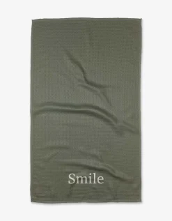 GEOMETRY Sage Smile Tea Towel