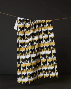 GEOMETRY Salem Cat Stripe Tea Towel