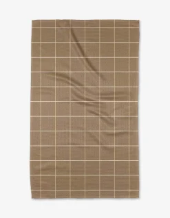 GEOMETRY Sand Grid Tea Towel