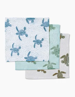GEOMETRY Sea Turtles Luxe Washcloth Set