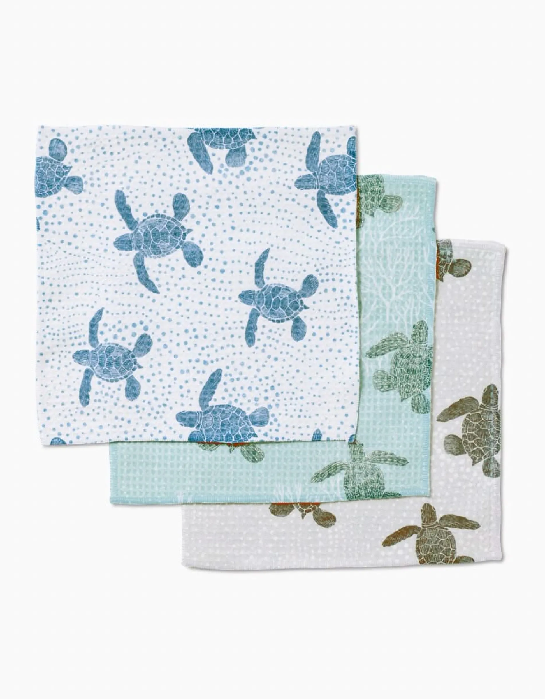 GEOMETRY Sea Turtles Luxe Washcloth Set