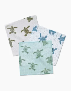 GEOMETRY Sea Turtles Luxe Washcloth Set
