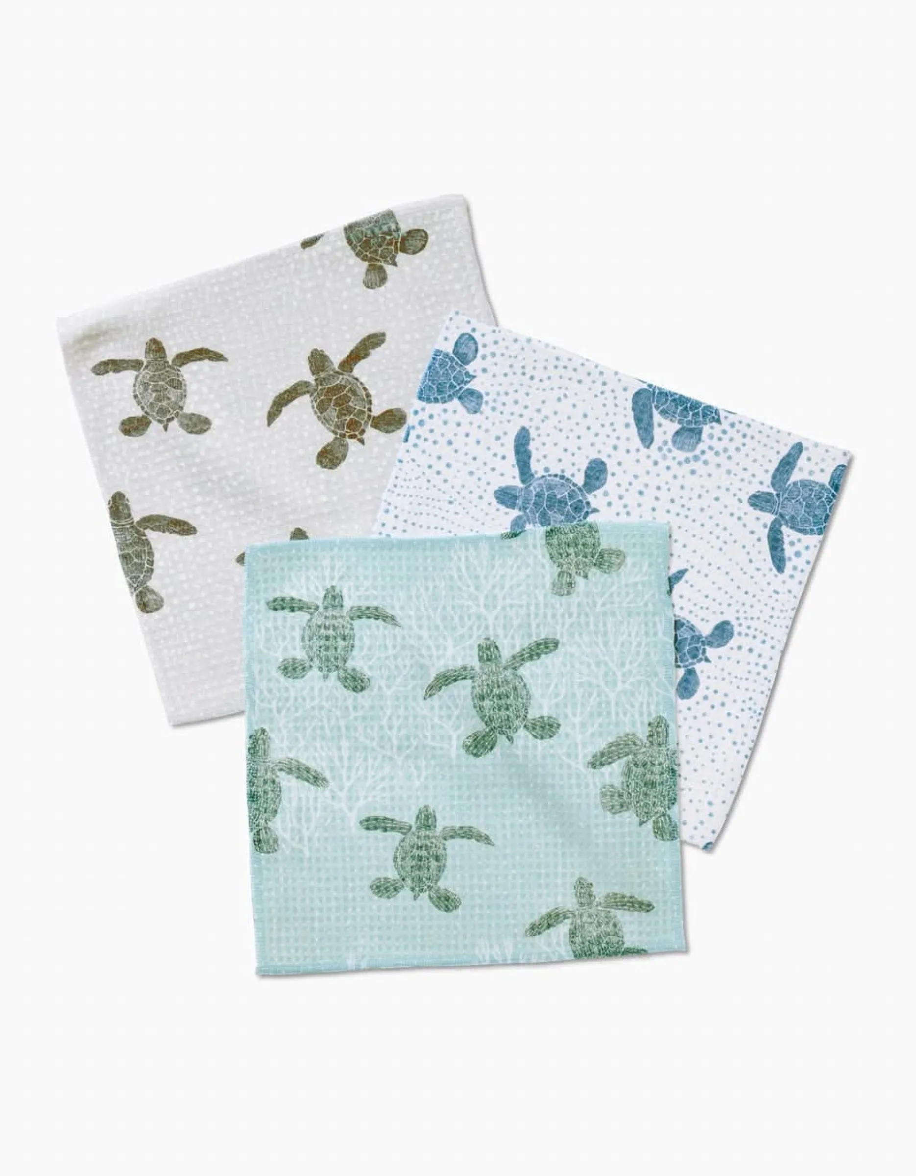 GEOMETRY Sea Turtles Luxe Washcloth Set