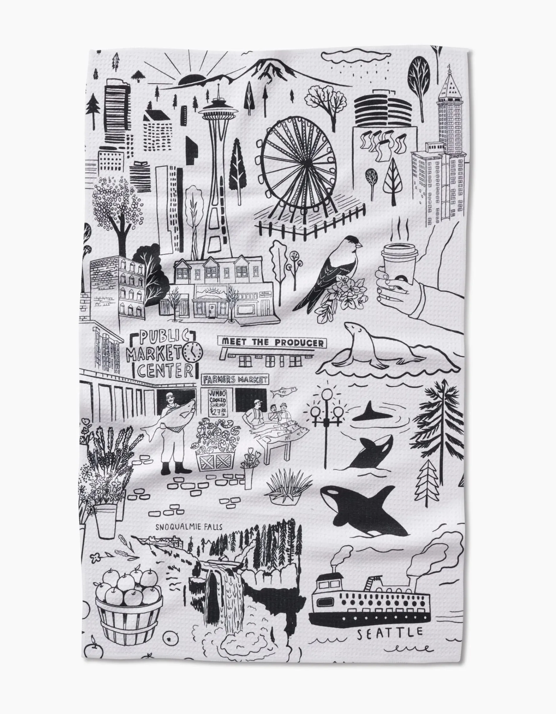 GEOMETRY Seattle Tea Towel