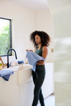 GEOMETRY Sky Waffle Hand Towel