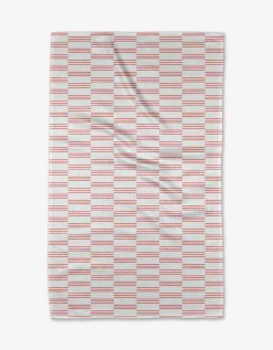 GEOMETRY Small Stripe - Red Tea Towel