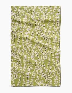 GEOMETRY Spring Green Forsythia Tea Towel