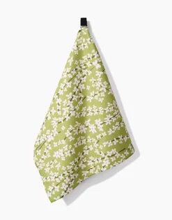 GEOMETRY Spring Green Forsythia Tea Towel